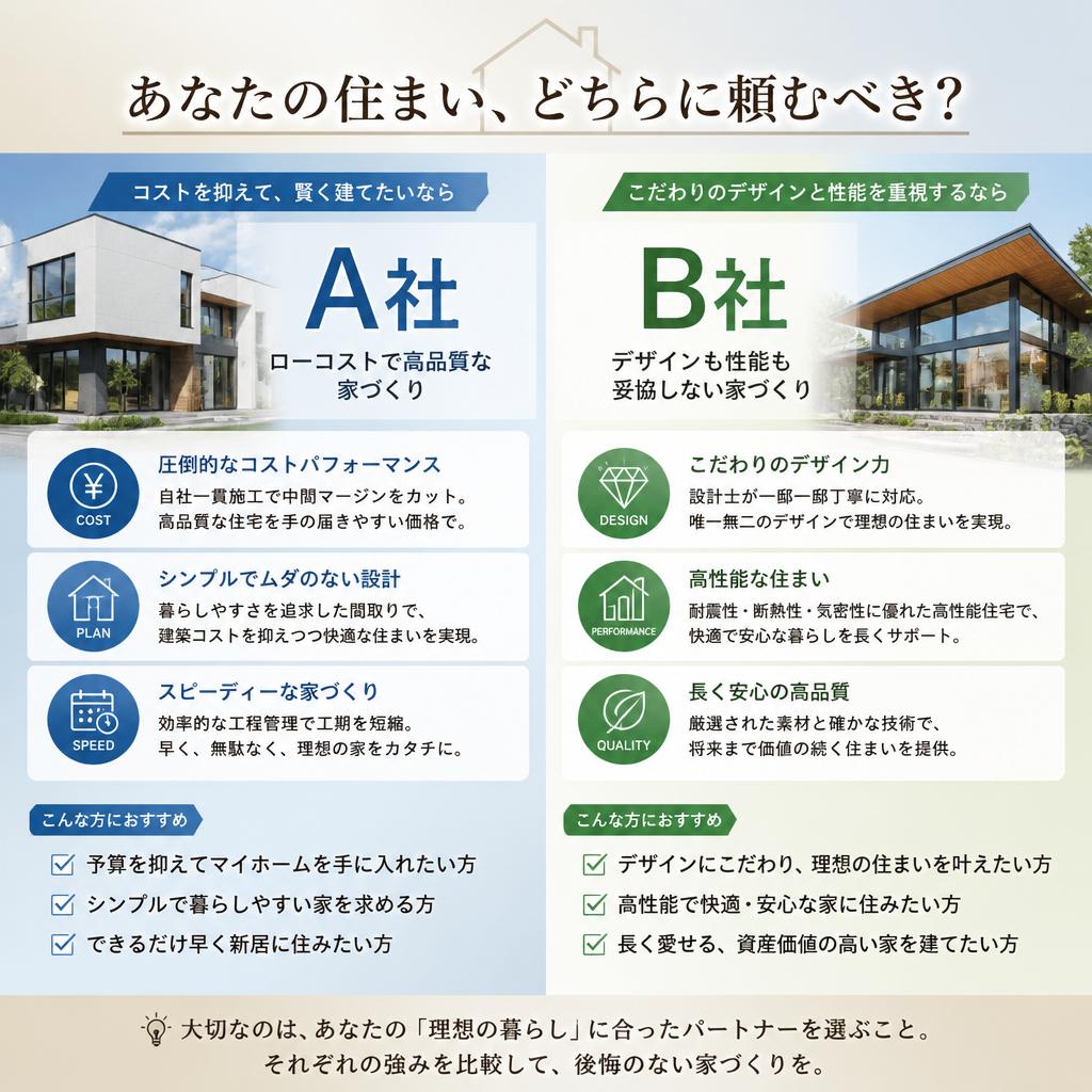 あなたの住まい、どちらに頼むべき？