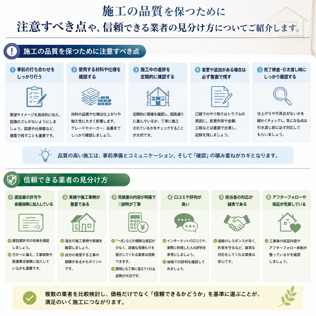 施工品質を見極めるポイント