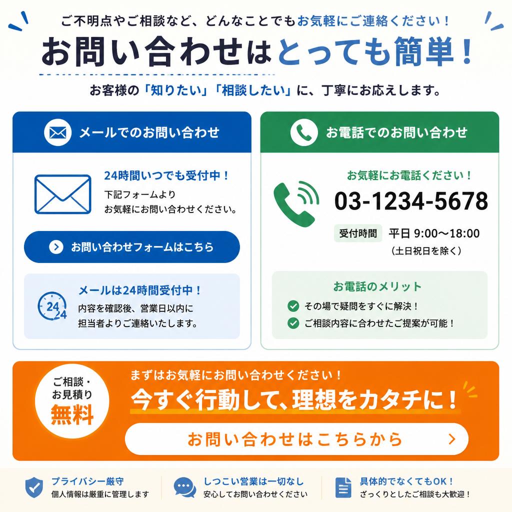 今すぐお問い合わせを！